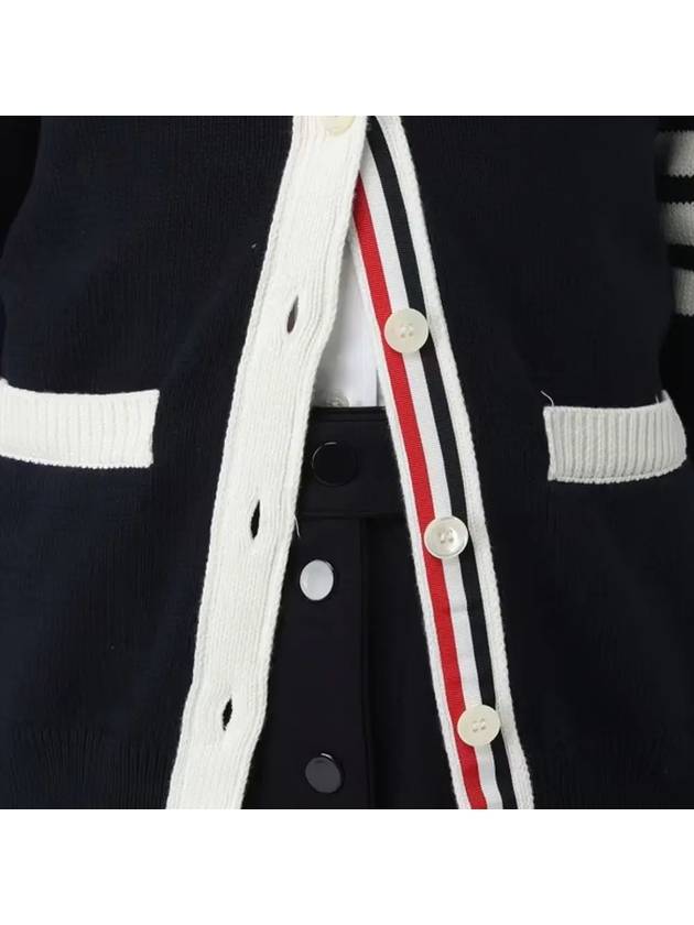 Thome Browne 4 Bar Cardigan Navy - THOM BROWNE - BALAAN 5