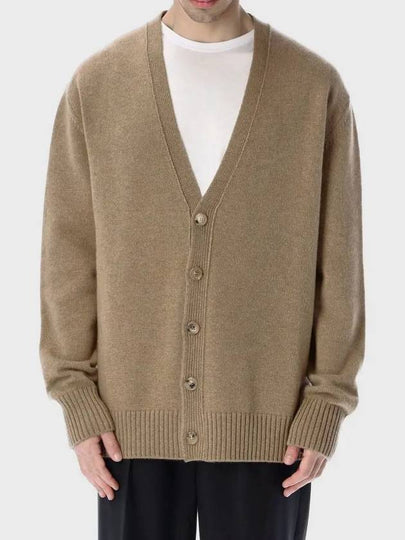 Back Stitch Logo Wool V-Neck Cardigan Camel - MAISON MARGIELA - BALAAN 2