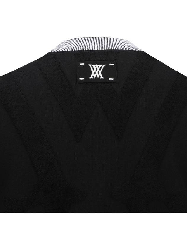 Official W BIG LOGO INTARSIA ZIP UP CARDIGAN BK - ANEWGOLF - BALAAN 9