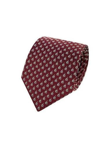 Men s Mini Boat Pattern Silk Tie Burgundy - GIORGIO ARMANI - BALAAN 1