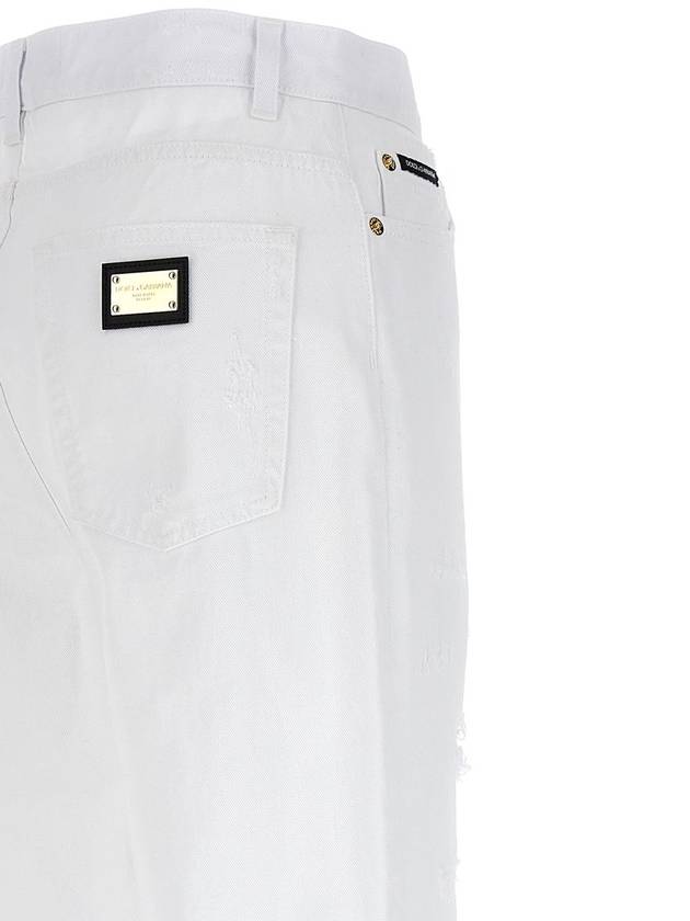 Denim Straight Pants FTCGNDG8JQ3 S9001 WHITE - DOLCE&GABBANA - BALAAN 7