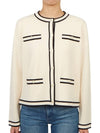 Kendra Button-Up Crew Neck Cardigan Ivory - TORY BURCH - BALAAN 2