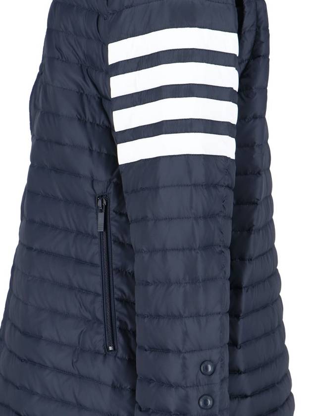 Men's 4 Bar Hooded Padding Navy - THOM BROWNE - BALAAN 4