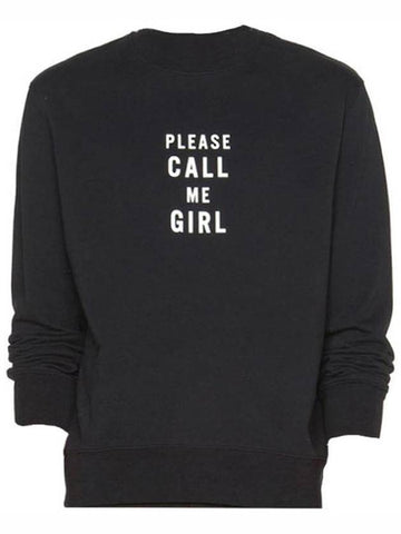 11Th Anniversary Call Me Girl Typo Sweatshirt Black - ACNE STUDIOS - BALAAN 1