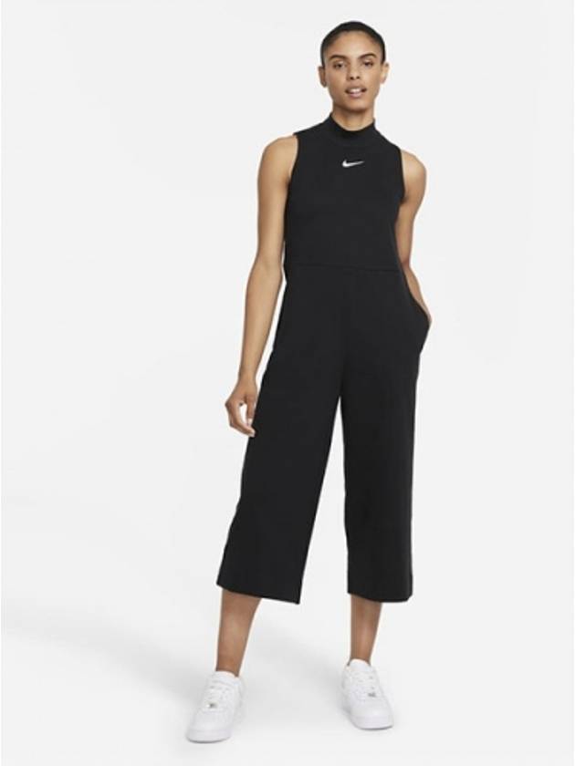 Sportswear Women's High Neck Crop Jumpsuit Black - NIKE - BALAAN.