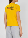 Wave Logo Slim Fit Short Sleeve T-Shirt Yellow - BALENCIAGA - BALAAN 5