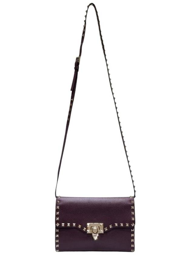 4W0B0181VSF Rockstud Burgundy Small Cross Bag - VALENTINO - BALAAN 3