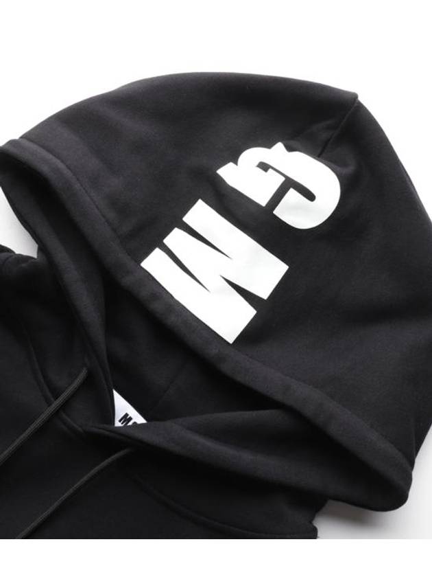 Back Logo Kangaroo Pocket Hoodie Black - MSGM - BALAAN 3