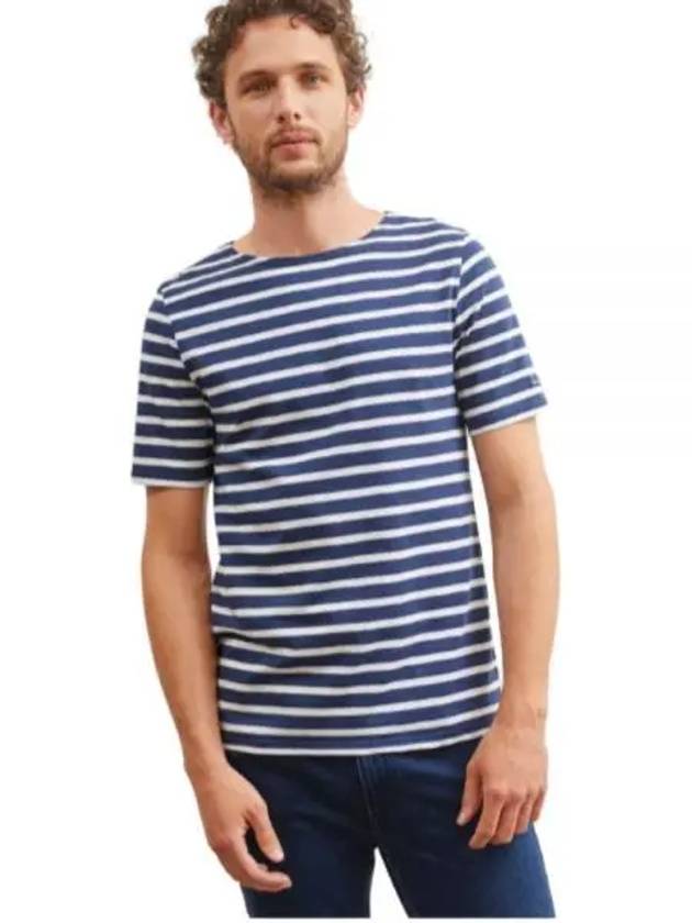 Levant Modern Striped Short Sleeve T-Shirt Navy Neige - SAINT JAMES - BALAAN 2