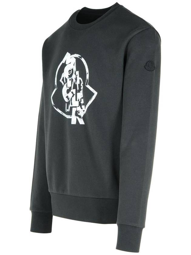 Logo Motif Cotton Sweatshirt Black - MONCLER - BALAAN 3