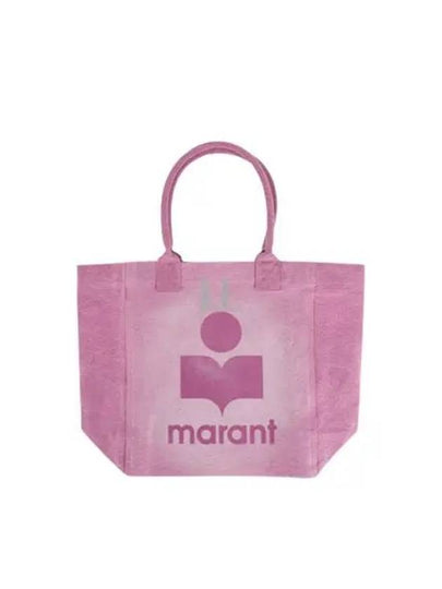 Women's Yenky Flocked Logo Tote Bag Pink - ISABEL MARANT - BALAAN 2