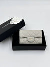 Classic snap card wallet light gray champagne gold AP0214 B10583 - CHANEL - BALAAN 2