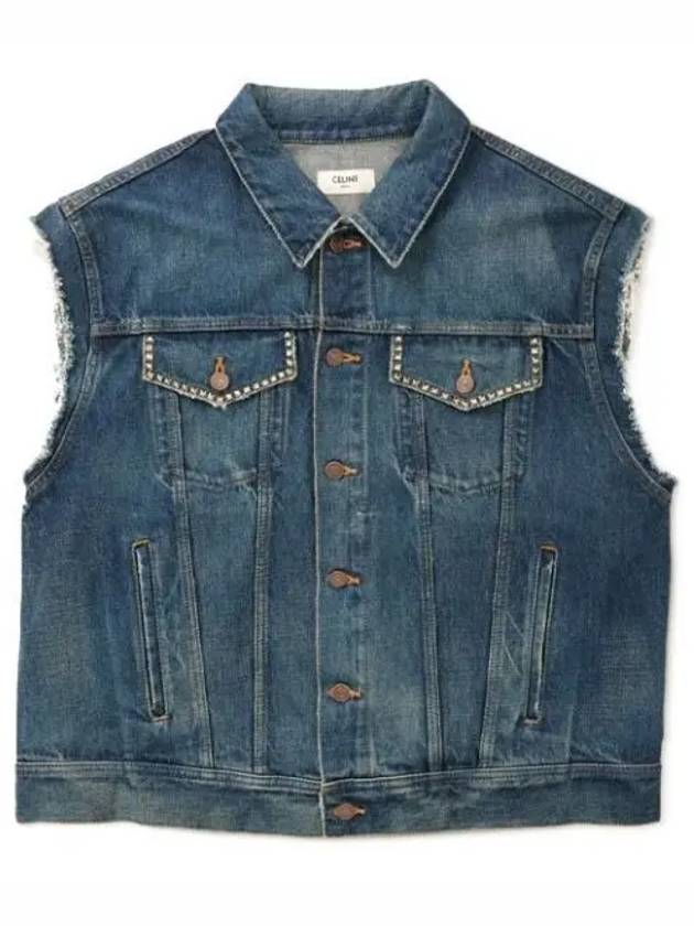 Trucker Denim Jacket Blue - CELINE - BALAAN 2