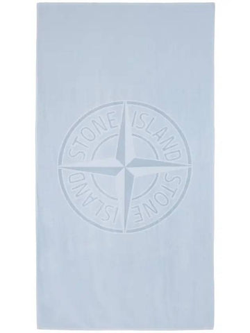 Logo Beach Towel Sky Blue - STONE ISLAND - BALAAN 1