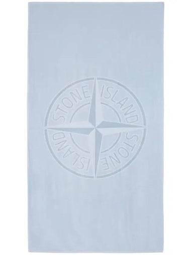 Logo Beach Towel Sky Blue - STONE ISLAND - BALAAN 1