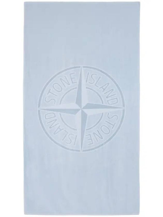 Men's Logo Beach Towel Sky Blue - STONE ISLAND - BALAAN.