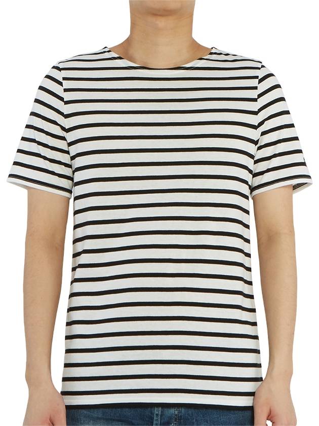 Levant Modern Striped Short Sleeve T-Shirt Black - SAINT JAMES - BALAAN 3