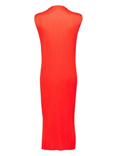 Pleated Tube Long Dress Red - ISSEY MIYAKE - BALAAN 1