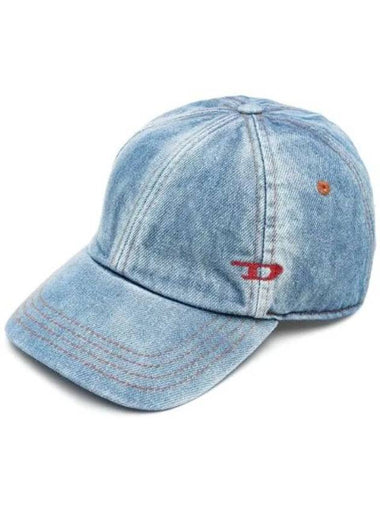 Mid Washed Embroidered Logo Ball Cap Blue - DIESEL - BALAAN 1