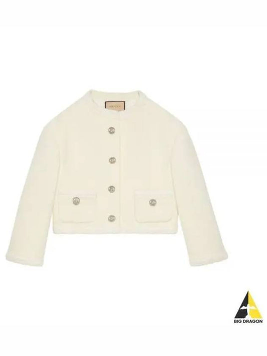 Wool Blazer Metal GG Button Jacket Ivory - GUCCI - BALAAN 2