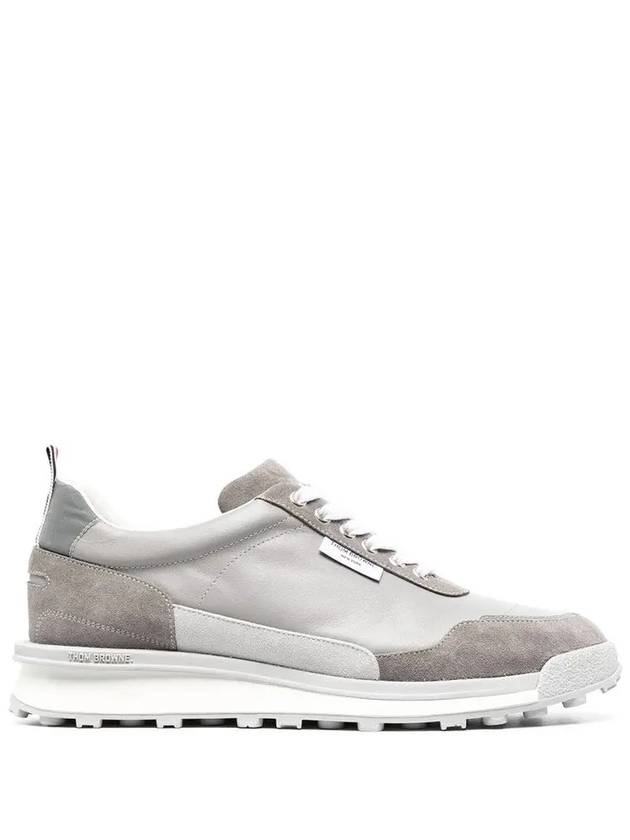 Vitello Alumni Trainer Caprede Low Top Sneakers Grey - THOM BROWNE - BALAAN 2