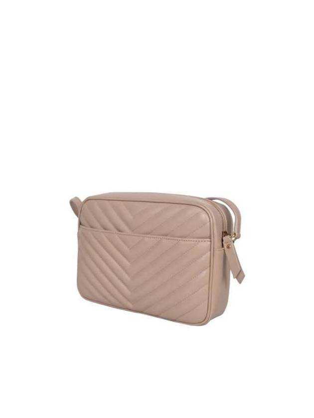 Lou Logo Quilting Cross Bag Beige - SAINT LAURENT - BALAAN 3