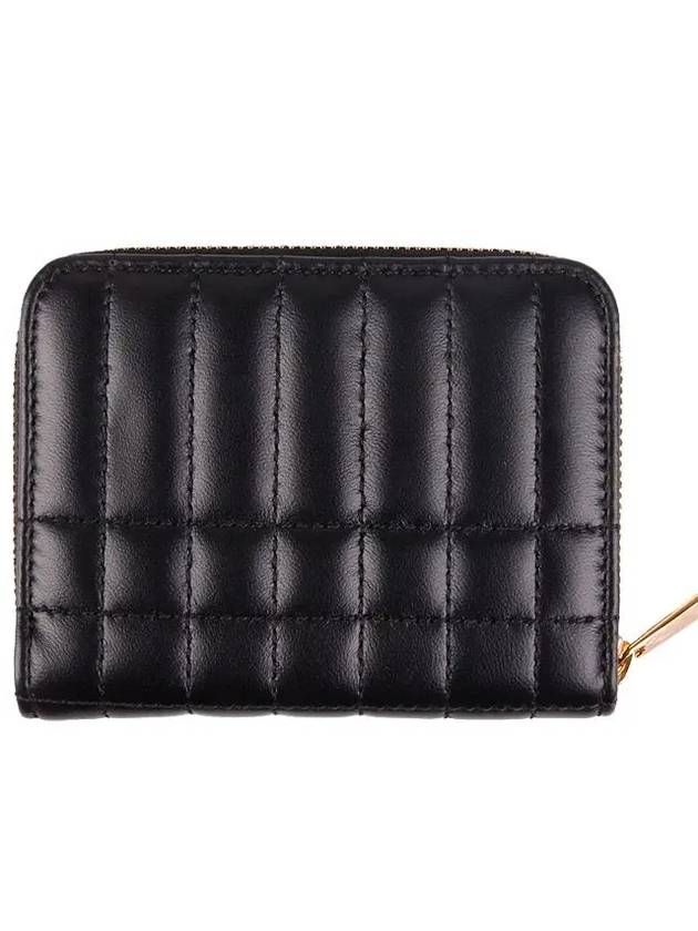 Lola Zipper Quilted Leather Half Wallet Black - BURBERRY - BALAAN 4