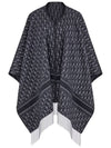 Oblique Wool Cashmere Poncho Navy - DIOR - BALAAN 2