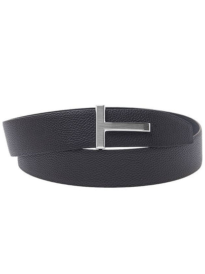 T Buckle Reversible Leather Belt Black Brown - TOM FORD - BALAAN 2