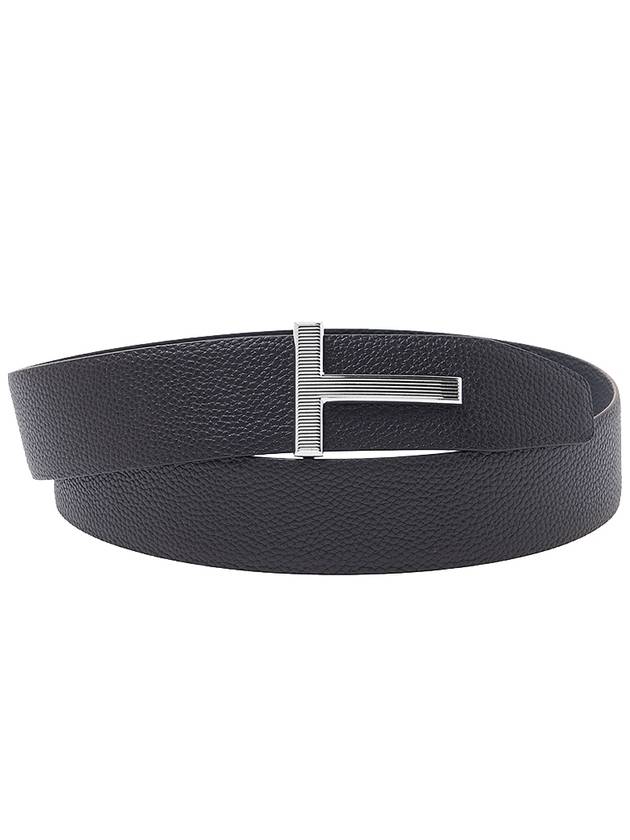 T Buckle Reversible Leather Belt Black Brown - TOM FORD - BALAAN 11