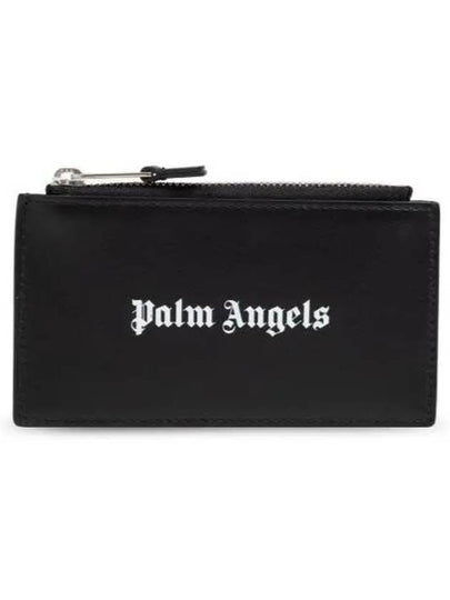 Logo Applique Leather Card Wallet Black - PALM ANGELS - BALAAN 2