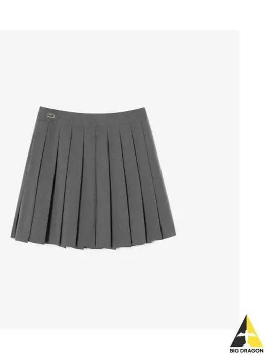 Women s mid length pleated skirt charcoal gray - LACOSTE - BALAAN 1