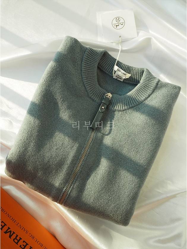 Cashmere zipup cardigan mint 36 2H2701D16U3B - HERMES - BALAAN 9