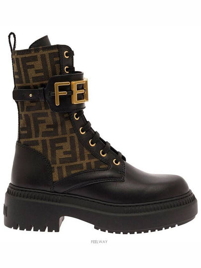 Fendigraphy Leather Worker Boots black Brown - FENDI - BALAAN 2