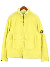 Lens Wappen Pocket High Neck Nylon Zip Up Jacket Yellow - CP COMPANY - BALAAN 2