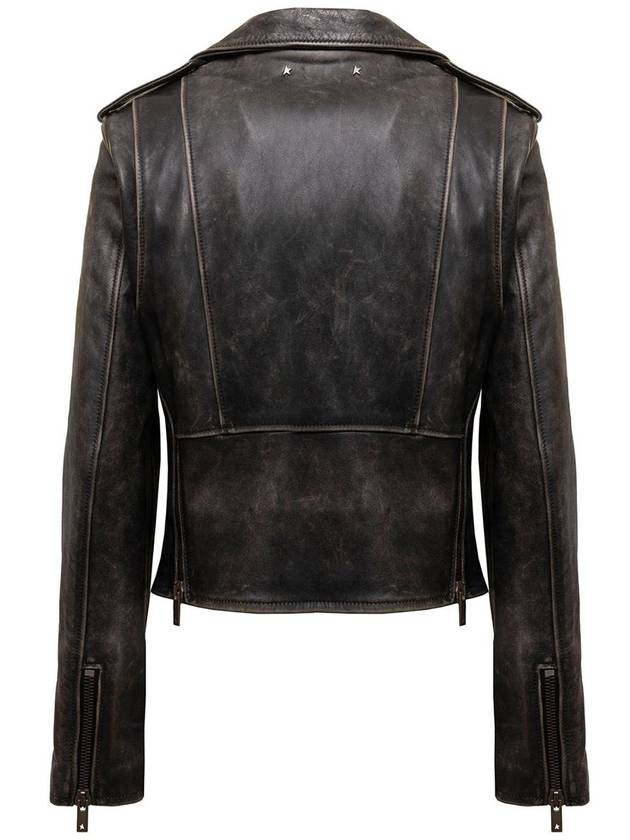 Inner Leopard Biker Jacket Black - GOLDEN GOOSE - BALAAN 3