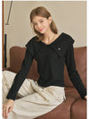 Daylily Big Collar Long Sleeve T-Shirt Black - MICANE - BALAAN 6