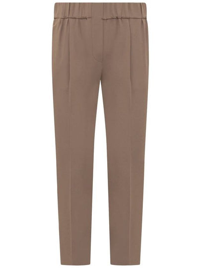 Cropped-Hose Mit Elastischem Bund Pants Brown - BRUNELLO CUCINELLI - BALAAN 2