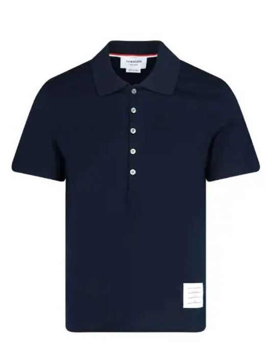 three stripe tab short sleeve PK shirt navy - THOM BROWNE - BALAAN 2