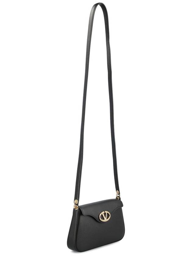 Logo Plaque Fold Over Cross Bag Black - VALENTINO - BALAAN 3