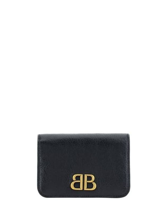 Logo Plaque Monaco Card Wallet Black - BALENCIAGA - BALAAN 1