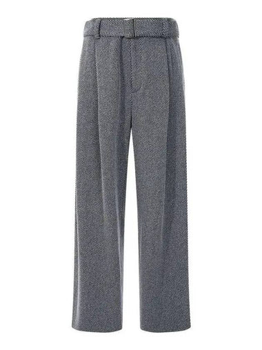 Men s two tuck wide belted pants charcoal - EMPORIO ARMANI - BALAAN 1