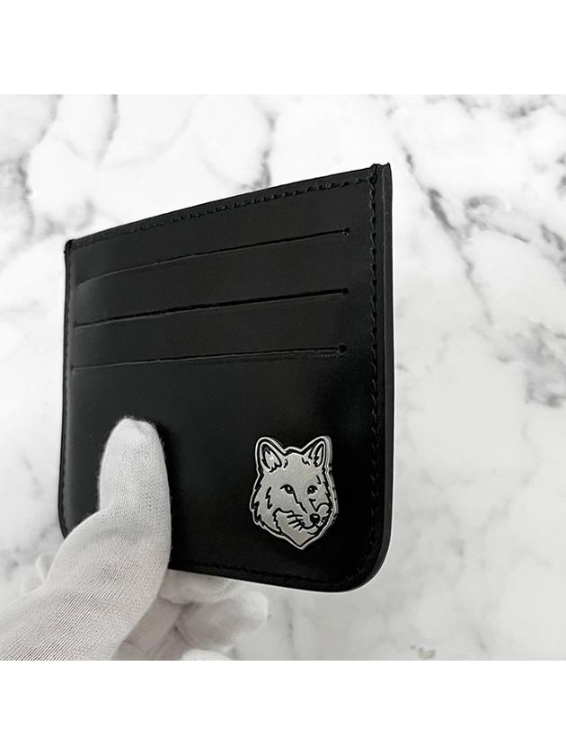 Fox Head Leather Card Wallet Black - MAISON KITSUNE - BALAAN 11