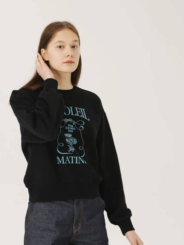 Drawing Spring Flower Sweatshirt Black - LE SOLEIL MATINEE - BALAAN 3