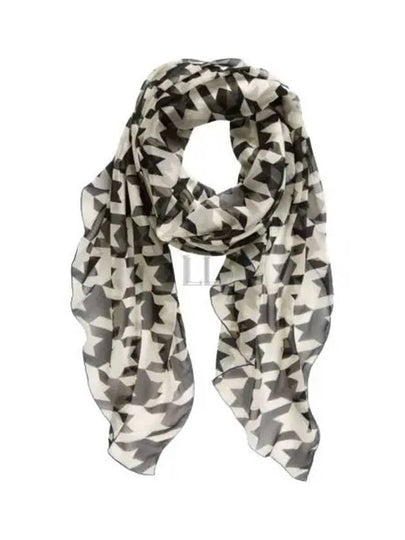 Houndstooth Silk Scarf Black - BURBERRY - BALAAN 2