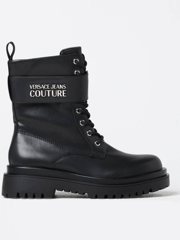 Jeans Couture Logo Leather Walker Boots Black - VERSACE - BALAAN 2