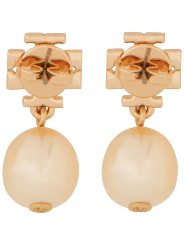 Kira Pearl Drop Earrings Champange Rose Gold - TORY BURCH - BALAAN 3