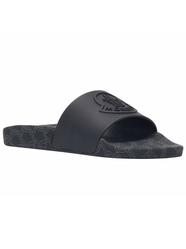 Jeanne Emboss Logo Slippers Black - MONCLER - BALAAN.