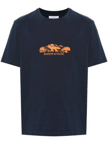 Outdoor Profile Fox Short Sleeve T-Shirt Navy - MAISON KITSUNE - BALAAN 1