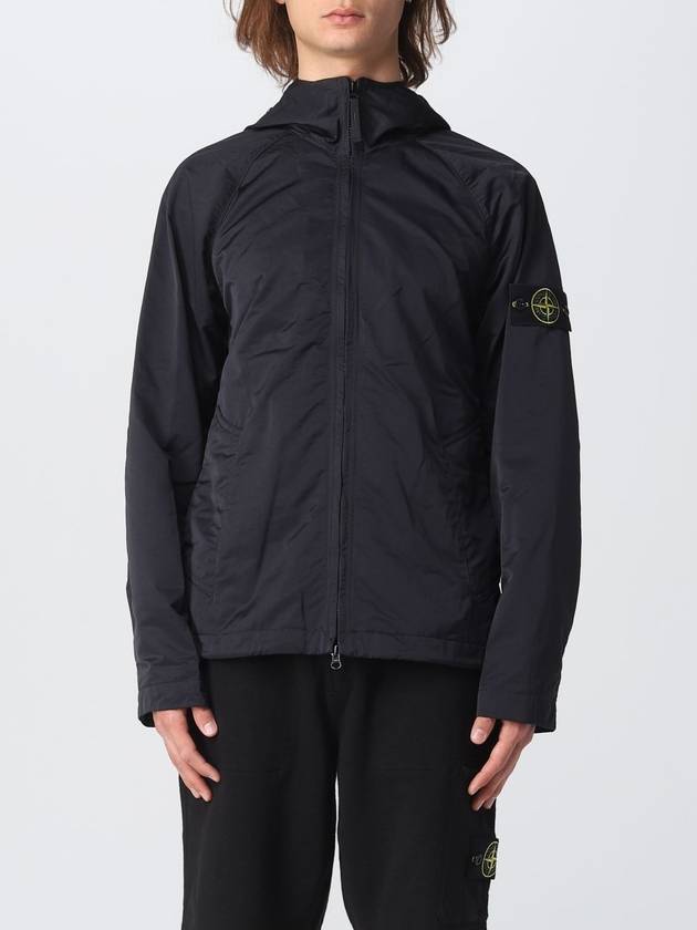 Hyper Dense Nylon Raso Logo Patch Hoodie Jacket Black - STONE ISLAND - BALAAN 2